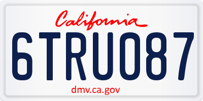 CA license plate 6TRU087