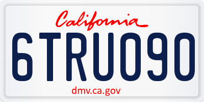 CA license plate 6TRU090