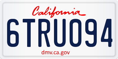 CA license plate 6TRU094