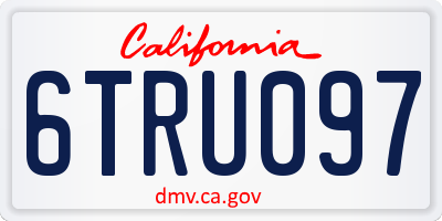 CA license plate 6TRU097