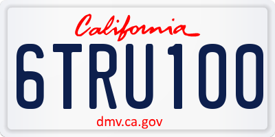 CA license plate 6TRU100