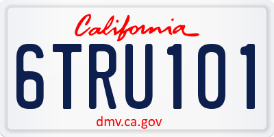 CA license plate 6TRU101