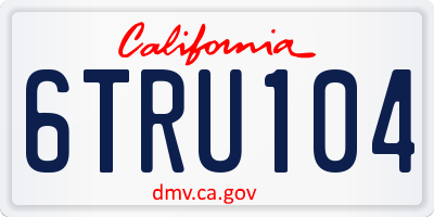 CA license plate 6TRU104