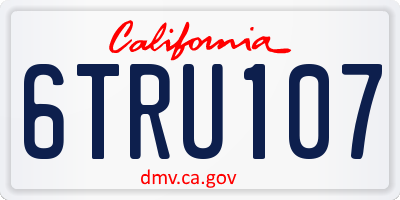 CA license plate 6TRU107