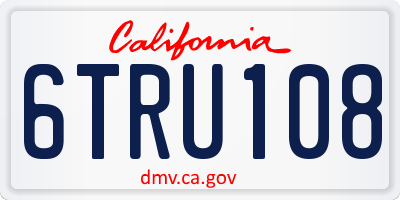 CA license plate 6TRU108