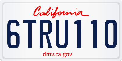 CA license plate 6TRU110