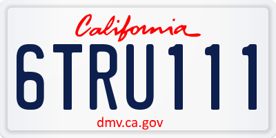 CA license plate 6TRU111