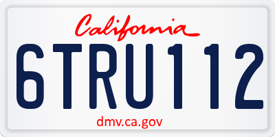 CA license plate 6TRU112