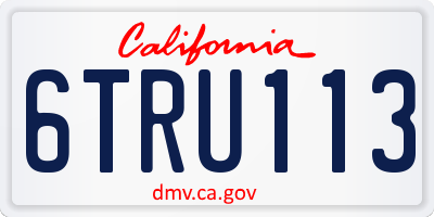 CA license plate 6TRU113