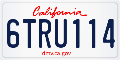 CA license plate 6TRU114