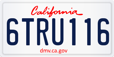 CA license plate 6TRU116
