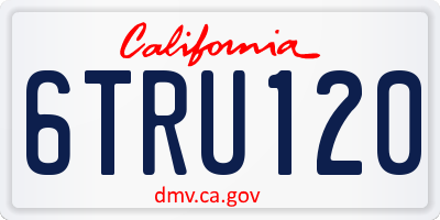 CA license plate 6TRU120