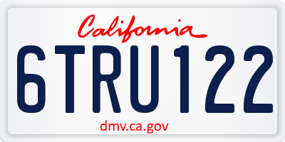 CA license plate 6TRU122