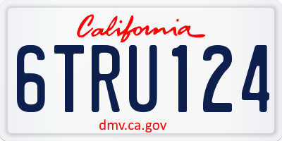 CA license plate 6TRU124