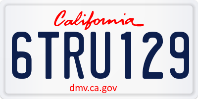 CA license plate 6TRU129