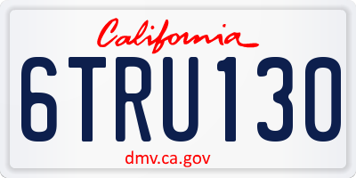 CA license plate 6TRU130