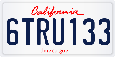CA license plate 6TRU133