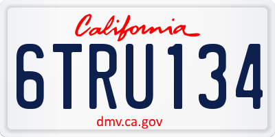 CA license plate 6TRU134