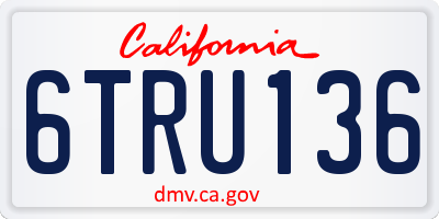 CA license plate 6TRU136