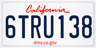 CA license plate 6TRU138