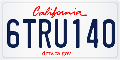 CA license plate 6TRU140