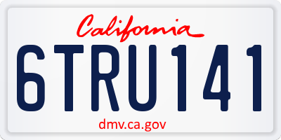 CA license plate 6TRU141