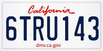 CA license plate 6TRU143