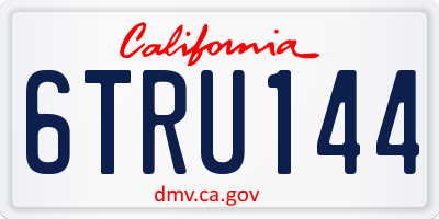 CA license plate 6TRU144
