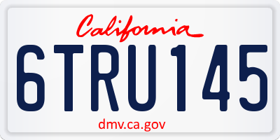 CA license plate 6TRU145