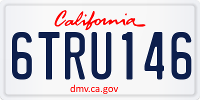 CA license plate 6TRU146
