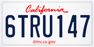CA license plate 6TRU147