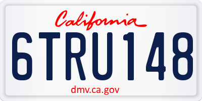 CA license plate 6TRU148