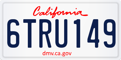 CA license plate 6TRU149