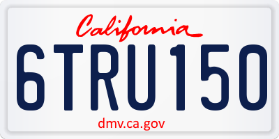 CA license plate 6TRU150