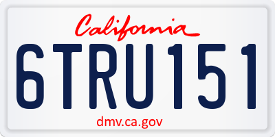 CA license plate 6TRU151