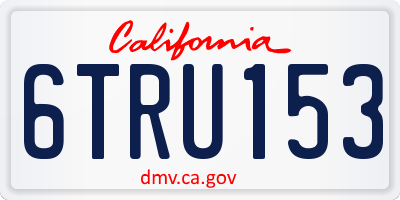 CA license plate 6TRU153