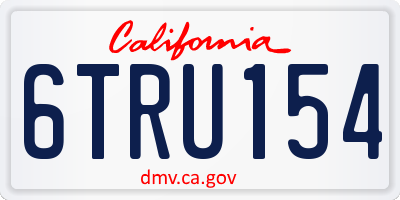 CA license plate 6TRU154