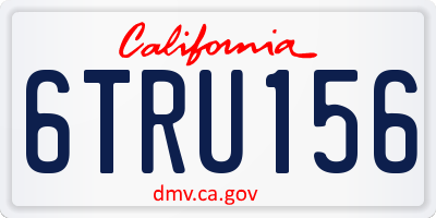 CA license plate 6TRU156