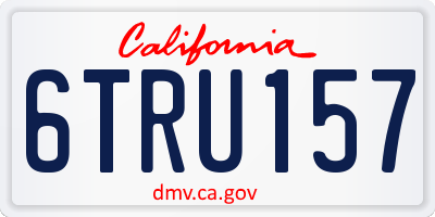 CA license plate 6TRU157