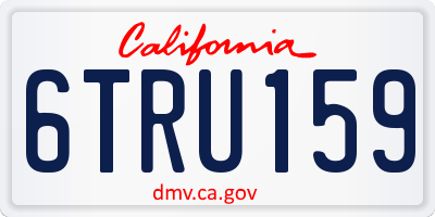 CA license plate 6TRU159