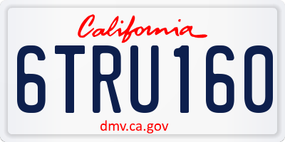 CA license plate 6TRU160