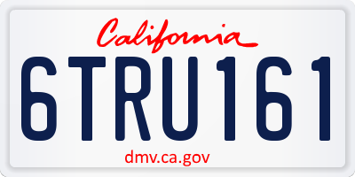 CA license plate 6TRU161