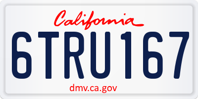CA license plate 6TRU167