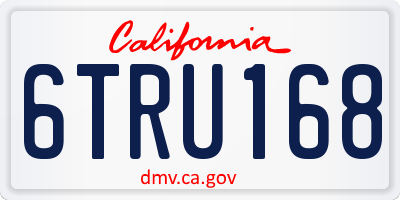 CA license plate 6TRU168