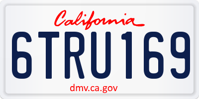 CA license plate 6TRU169