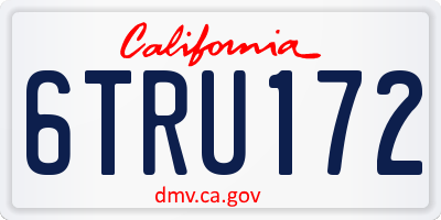 CA license plate 6TRU172