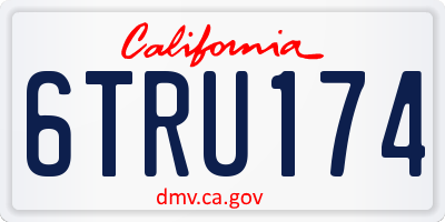 CA license plate 6TRU174