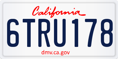 CA license plate 6TRU178