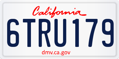 CA license plate 6TRU179