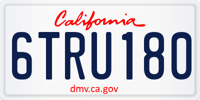 CA license plate 6TRU180